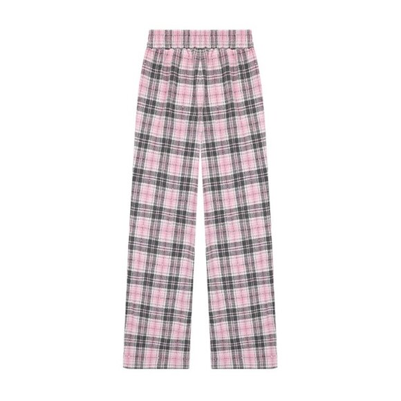 B.Sure Pink Plaid Casual Pants - Picture 2 of 4